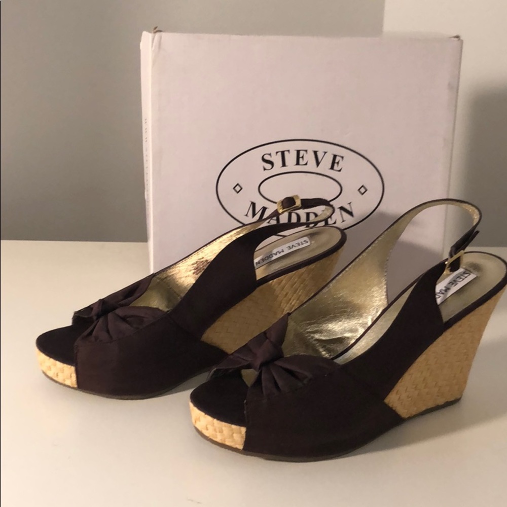 Steve Madden Cerona Brown Wedge Women Size 9.5 - Picture 3 of 7